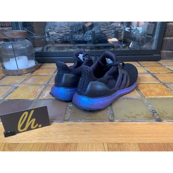 Mens 8 Adidas Ultraboost 5.0 DNA “Black Metallic Blue” Athletic Running Shoes GY - Picture 6 of 7